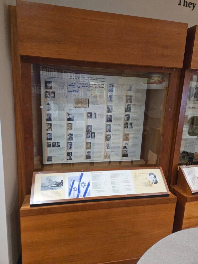 The 40 Canadians and Americans Who Gave Their Lives display case