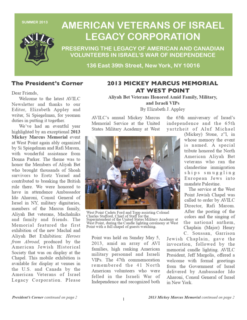 AVILC Newsletter — Summer 2013 — cover